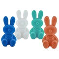 Sitting Rabbit Easter Holiday Supplies Flocking Plastic Decorative Rabbit for Holidays