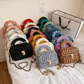 2025 Fashion Handbags Korean Stars with the Same Paragraph Hand-woven Bag Ins Small Red Book Net Red Cloth Bag