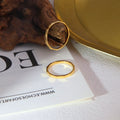Chris April PVD Gold Plating Tungsten Curving Knuckle Pinky Ring