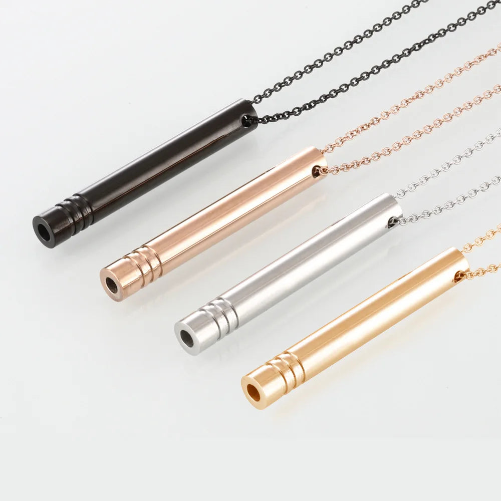 Stainless Steel Anxiety Whistle Relief Necklace Calm Mood Meditation and Mindful Breathing Necklace for Men