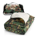 Outdoor Camouflage Large Fleece Tactical Poncho Mat Waterproof Sleeping Blanket for Camping Picnic Beach