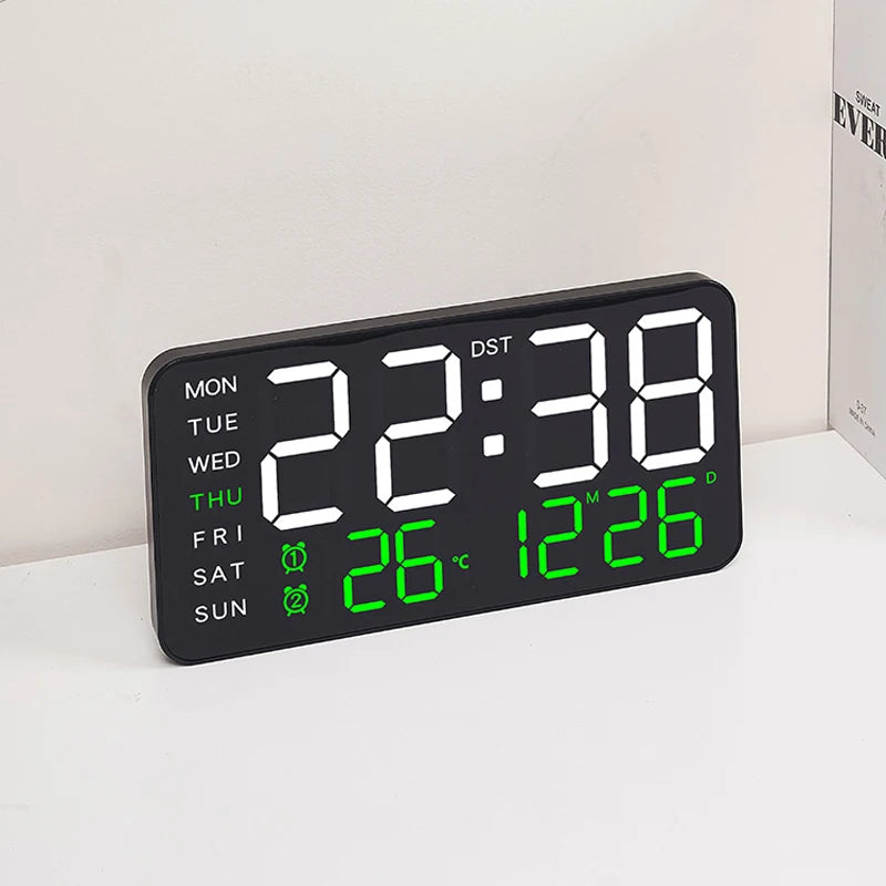 Bedside Desktop Smart Calendar Rgb Lamp Top Desk Table Temperature Timer Led Digital Charging Alarm Clock with Colorful Light