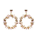 New Style Whole Sale Jewelry Earrings Gemstone Crystal Diamond Big Circle Drop Stud Earrings for Women Supplier
