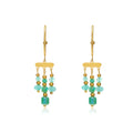 Ivanda Trendy Fashion Earrings Adjustable 18K Gold Plated Stainless Steel Natural Stone Charm Earrings for Women