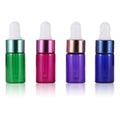 In Stock 1ml 2ml 3ml Green/blue/purple/rose Red Glass Dropper Bottle for Sample Essential Oil/cosmetics