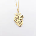 For Valentines Day Gift Anatomical Heart Necklace 2024 18K Gold Plated Stainless Steel Custom Human Heart Necklace for Couple