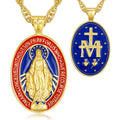 Merryshine 925 Silver Gold Vermeil Jewelry Spiritual Vintage Religious Protection Jewelry Virgen De Guadalupe Pendant Necklace