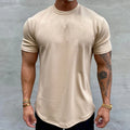 Custom O-Neck Activewear Sport Workout Tshirt Men's Compression Quick Drying Running Gym Breathable Top