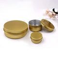 10-150ml Golden Aluminum Cans Metal Tin Box Screw Lid Round Tea Canister Storage Container for Cream Balm Wax Cosmetics