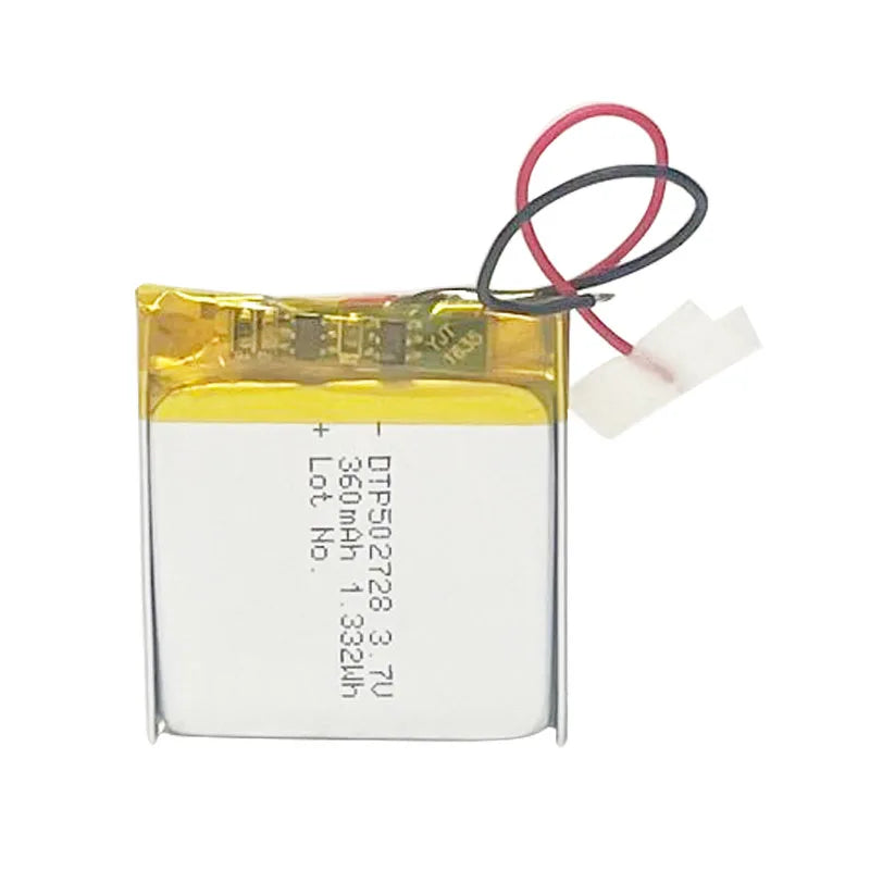 Recharge Small Lipo Battery DTP 502728 3.7V 360mAh Custom Lithium Polymer 602728 Li-polymer Batteries Battery