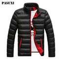 PASUXI Windproof Soft Shell Jacket Men's Winter Outdoor Thermal Coats Hood Stand Collar Zipper Lightweight Fleece Lining Top