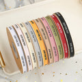 Wholesale High-quality 1 cm Thread Color Ribbon Gift Floral Packaging With Just for You Printed Ribbons