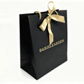 Custom Matte Lamination Black Paper Gift Bag Luxury Coated or Art Paper Boutique Foldable Reusable Shopping Bag for Retail Store