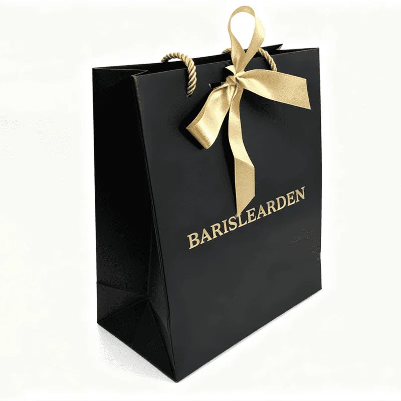 Custom Matte Lamination Black Paper Gift Bag Luxury Coated or Art Paper Boutique Foldable Reusable Shopping Bag for Retail Store