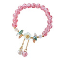 AA016347 Korean Flowers Daisy Bohemian Colorful 8mm Crystal Beaded Handmade Elastic Rope Women's Bracelet Gift Jewelry