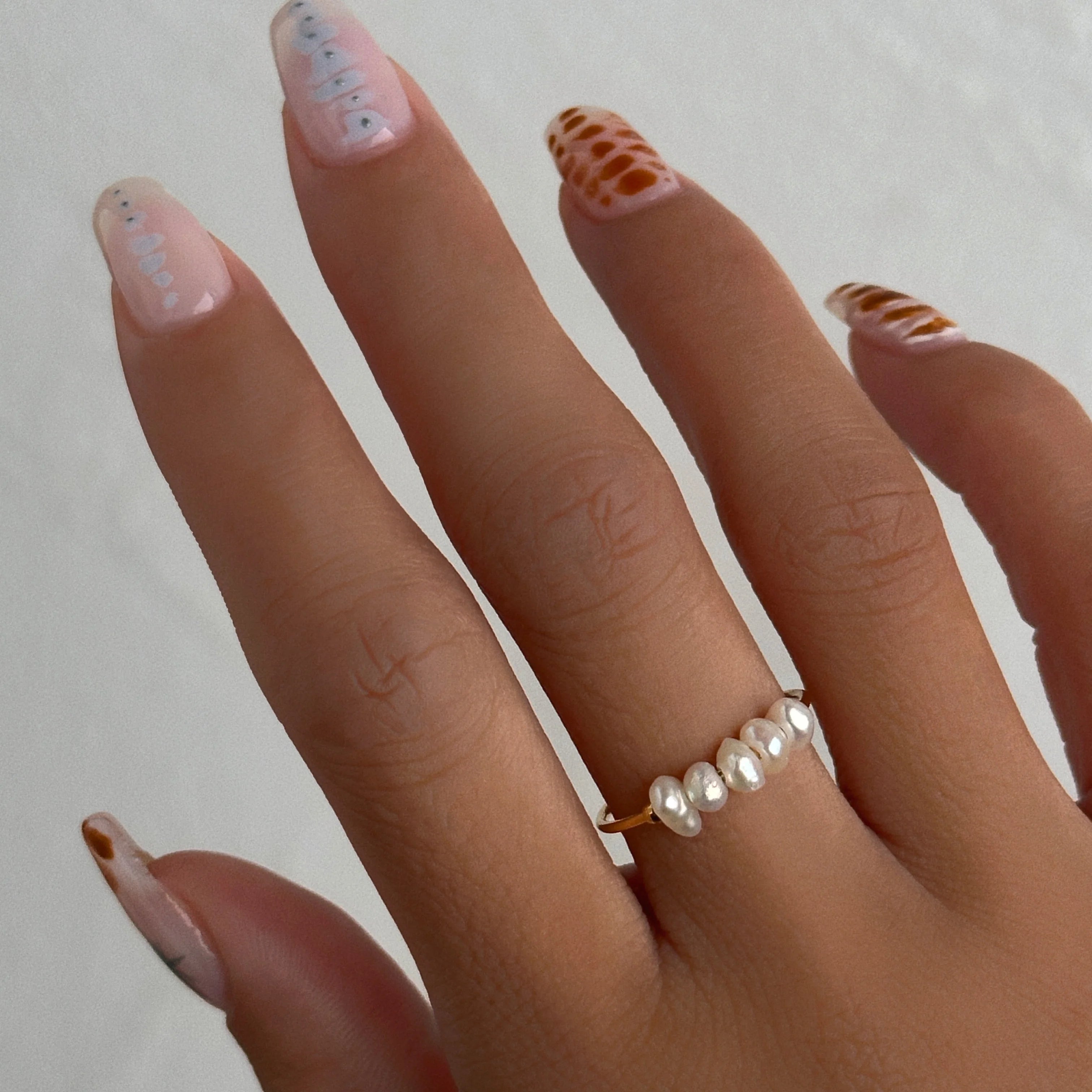 2024 Dazan Summer New Ins Trendy 18k Pvd Gold Plated Stainless Steel Polished Vintage Baroque Natural Pearl Handmade Ring Women