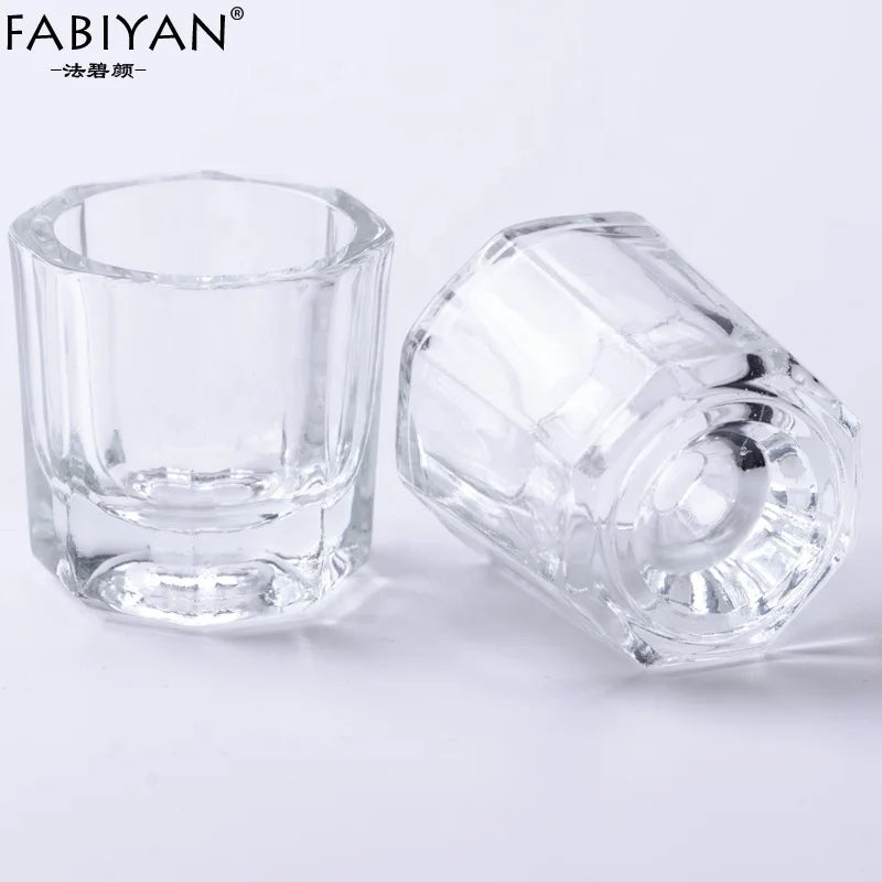 Nail Art Mini Glass Mixing Cup for Eyebrow Tint Crystal Nail Glass Cup for Nail Art Acrylic Liquid Powder Acetone