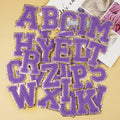 Factory Direct Wholesale Custom Letter Towel Patches Diy Glitter Edge Iron-on Alphabet Chenille Embroidery Patch for Clothing