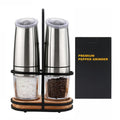 Stainless Steel Automatic Adjustable Coarseness Salt Pepper Mill Rechargeable Electric Salt and Pepper Grinder Set