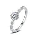 Fashion Dainty 925 Sterling Silver Round CZ Diamond Index Finger Ring for Women