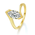 Ruizuan 1ct Gold-Plated Marquise Diamond Ring Fashionable Precious Stones Aesthetic Moissanite Jewelry Wholesale GRA Certificate