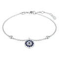 Dylam Women Wholesale Custom Cubic Zirconia Bracelets Adjustable Blue Devil Eye 925 Sterling Silver Bracelet for Women Jewelry