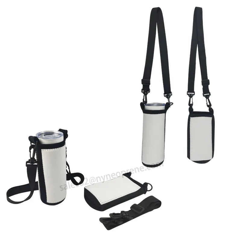 Classic Neoprene Sublimation Blanks 20oz Skinny Tumbler Sleeve with Adjustable Strap Waterproof