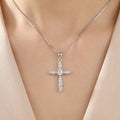 Wholesale Charm Pendants Rhodium Plated Cubic Zirconia Cross Christian God Retro 925 Sterling Silver Fine Jewelry Unisex
