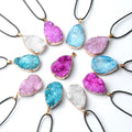 Fashion Irregular Raw Stone Crystal Necklace Healing Natural Stone Pendant Druzy Necklace Jewelry