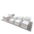 Gaojian White Acrylic Buffet Table Riser Cube Nesting Lucite Square Food Pedestal Display Box Nesting Display Racks