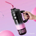 Thermal Stainless Steel Water Bottle with Lid for Hot Cold Water for Sports Gym Use Outdoor Boiling Water Straw Type Flow