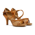 Hot Sale Mesh Breathable Ladies Latin Dance Shoes 7.5/8.5/9.5cm Heel Sandals Hollow Lace Adult Ballroom BD Dance Shoes for Women
