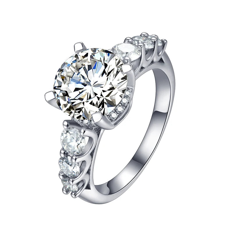 Wholesale 9mm 3 Carat Round Cut Wedding 14k 18k Really Solid Gold Moissanite Set Diamond Solitaire Jewelry Rings 925 Silver