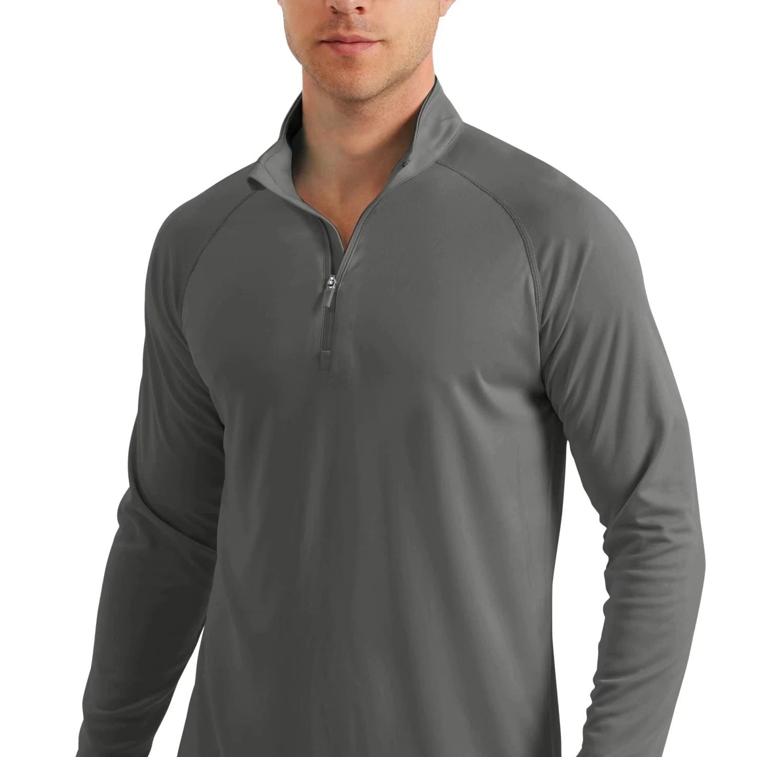 Men's Casual Golf Shirt Zipper Lightweight Eco-Friendly Quick Dry Breathable Autumn Season Night Exercise New Stock