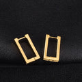 Wholesale Trendy Stainless Steel Plated 18K Gold Geometric Hoop Earrings for Women-Wedding Engagement Gift Hypoallergenic