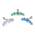 Stainless Steel Titanium Opal Cubic Zirconia Stud Earrings Fashion Jewelry Body Ear Bone Nail Piercing Jewelry