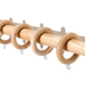 Handicrafts Beechwood Wooden Curtain Ring with Eyelets Grommets Hanging Rings Hooks Accessories Roman Rod Rings
