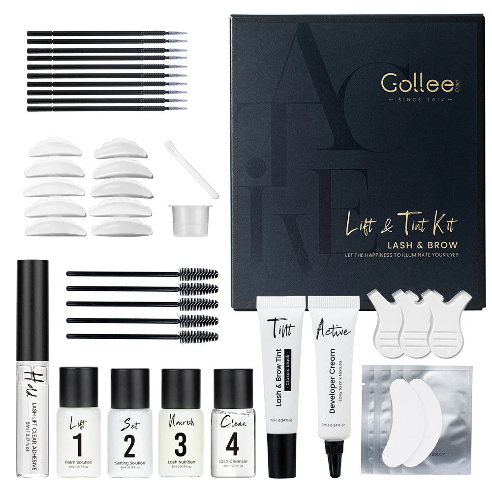Gollee Professional Lash Lifting and Brow Lamination Tint Kit Set Under-Step 3 Hypoallergenic ODM Dark Balm Keratin Lotion Gel