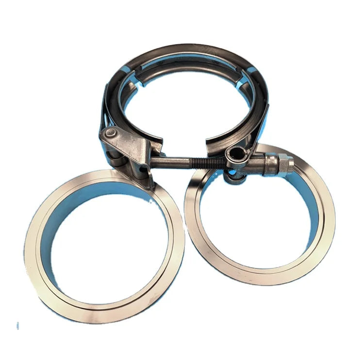 3.5" Quick Release Stainless Steel Clamps with Flange Coupling 3.5 Inch V Band Clamp Exhaust Pipe Clamp Kits