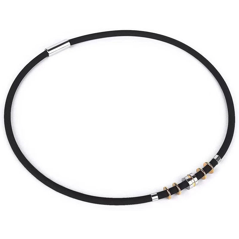 Wholesale Stainless Steel Fashion Simple Silicone Negative Ion Magnetic Buckle Energy Collar Necklace Men's and Women's Jewelry
