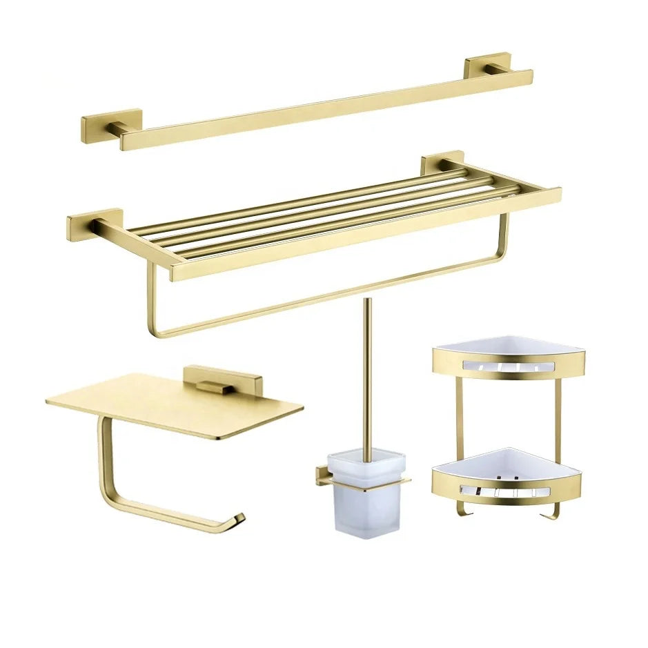 Stainless Steel Gold Bathroom Accessories Set Towel Holder Set Bathroom Hardware Set