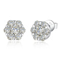 Fine Jewelry Valentine's Day Holiday Gift 925 Sterling Silver Moissanite Diamond Halo Stud Earring For Women