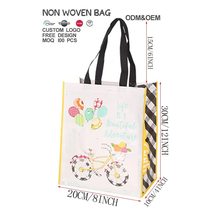 Customized Printing PP Nonwoven Shopping Bag Promotional Reusable Eco-friendly Polypropylene Non Woven Gift Bags with Handles