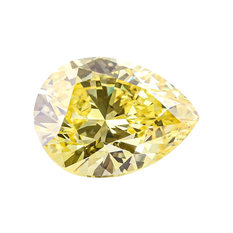 Wholesale Fancy Lab Created Diamond Color Chart Yellow Color Pear Rilliant Cut  IGI Certified Lab Grown CVD Diamond