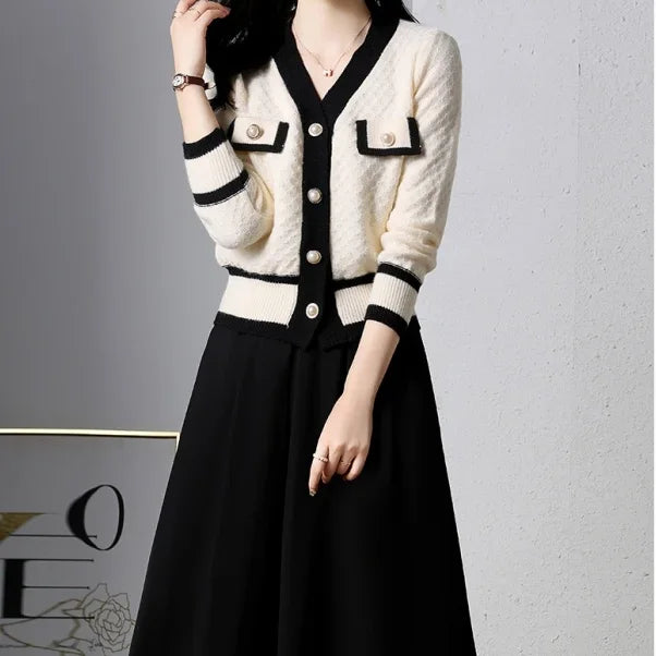 Autumn New Women's Fashion Casual Set Simple Elegant Slim Two Piece Set
