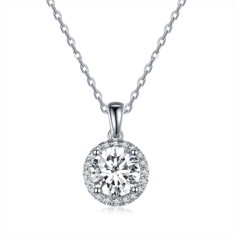 Custom Jewelry Minimalist Cubic Zirconia Diamond CZ Necklace Mens Women Pendant Necklaces Sterling Silver 925 Necklace