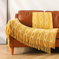 Amity Bohemian Tassels Blankets Knitted Bed Blankets Throw Blankets for Sofa Couch Bed Decorative