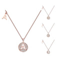 Personality Abiding A-Z Initial 26 Alphabet 925 Sterling Silver Rose Gold Plated Letter Name Pendant Necklace for Women Girls