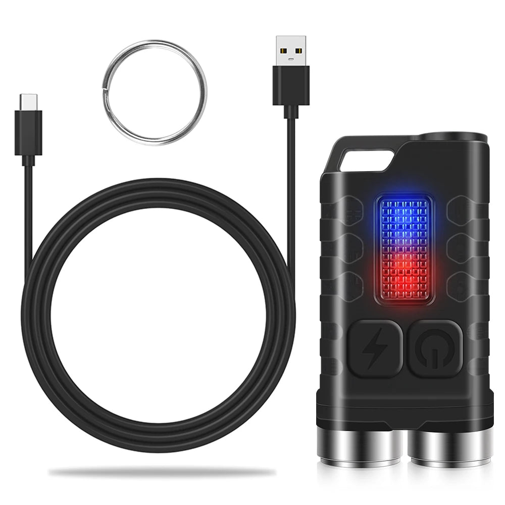 V3 900 Lumens LED Flashlight Rechargeable IP65 Waterproof Mini Keychain EDC with 100m Beam Range