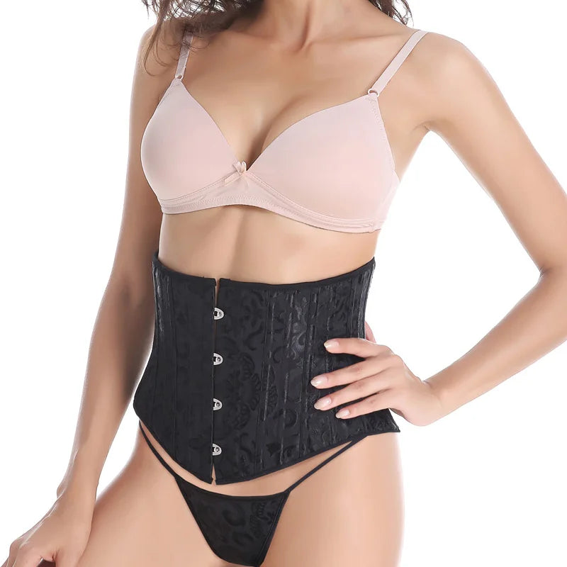 24 Steel Bone Girdle Short Torso Waist Trainer Waist Slimming Underbust Corset